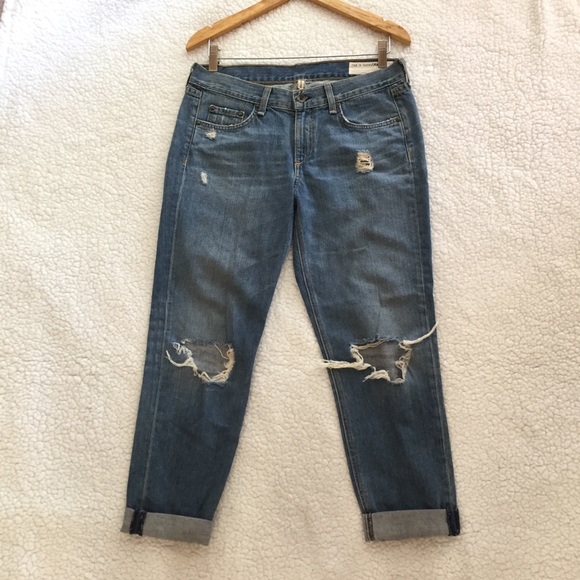 rag & bone Denim - rag & bone distressed boyfriend jean moss w holes